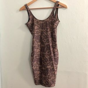 American Apparel Nude Lace Bodycon Dress
